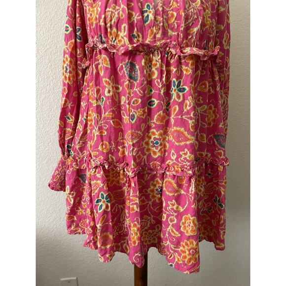 Revolve House of Harlow 1960 Dress Mini Print Tiered Babydoll Boho - Picture 5 of 15